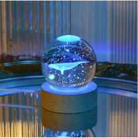 創意水晶球小夜燈(【遙控+16色+USB插電】鯨魚) 