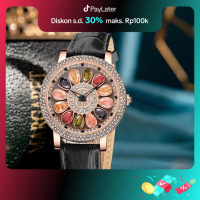 DISKON   Cristiano Aillen Jam Tangan Wanita 878 Kulit Leather Asli Analog Kaca Stainless Watches Wat