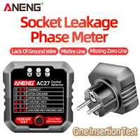 ANENG AC28 Socket Tester LED Digital Display Polarity Phase Pheck Detector Voltage Test Multi-function Electroscope US EU Plug