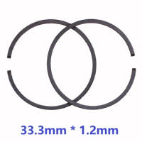 2pcs/lot 33.3mm x 1.2mm Piston Ring Rings Fit For HOMELITE S25 &amp; More Brush Cutter Grass Trimmer Chainsaw Cylinder Repair Parts