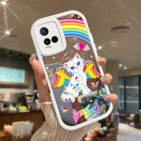 เคส Vivo Y21/Y21S/Y21A/Y21T ฝาครอบ™ Angel Kitty ลายพื้นผิวกระจก เคสโทรศัพท์บางและนุ่ม