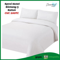 SET Sprei Hotel Bintang 5 Katun CVC 200TC Size Single (T.35-40 cm)