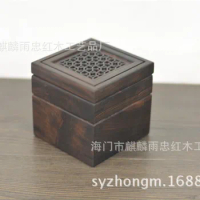 Redwood incense smoke incense box ebony double square purple sandalwood incense coil cartridge boxes openwork Japanese