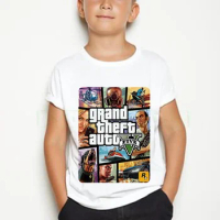 Grand Theft Auto Game GTA 5 Boys' clothes Summer T Shirts Cool GTA5 Children TShirt Colorful Print T-shirt in Tee Funny clothing