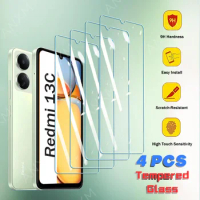 4Pcs Tempered Glass For Xiaomi Redmi Note 13C 13 12 12T 11 10 Pro Plus 12S 11S 10S Cover Screen Protector Protective Glass