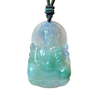 【Fubibaoding jeweler 富璧寶鼎珠寶】冰種春帶彩觀音翡翠墜(天然A貨 冰種 觀音 春帶彩 玉牌 佛牌 父親節)