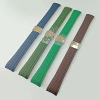 21mm Width Watch Band Rubber Stainless Steel Strap Watch Accessories Tool