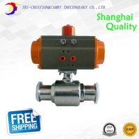 1" DN20 food grade pneumatic valve,2 way 316 quick-install/sanitary stainless steel ball valve_double acting straight way valve