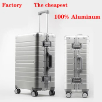 Cheap 20"24"28" inch suitcase 100% full aluminum travel luggage spinner carry-on suitcase trolley travel bag suitcase on wheels