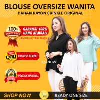 KEMEJA WANITA BLOUSE OVERSIZE CEWEK LENGAN PANJANG BAHAN RAYON CRINKLE FS-10