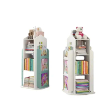 Children's Bookshelf 360° Rotating Cartoon Books Rack Floor Simple Child Book Shelf for Home Bookcases Furniture Book Rack