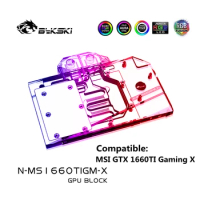 Bykski GPU Water Block For MSI GeForce GTX 1660 Ti Gaming X 6G / GTX 1660 ARMOR OC/ Copper Radiator Block/ ARGB N-MS1660TIGM-X