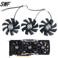 New 3PCS/set 75mm 12V 4P GPU X3 Cooling Fan For Zotac GeForce GTX 1660 SUPER X-GAMING OC3 PRO Graphics Cooler Fan