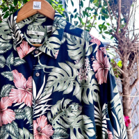 เสื้อฮาวายมือสอง Size 6XL (อก 56\ ยาว 32\") ตำหนิ : ผ้าถลอก - แบรนด์ MODA CAMPIA MODA - ผ้า Rayon คํ