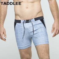 Taddlee Men Swimwear Swim Boxer Brief Bikini Surfing Trunks Square Cut Swimsuits