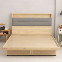 【本木】查爾 舒適靠枕房間二件組-雙人5尺 床頭+掀床
