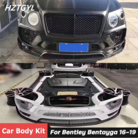 Unpainted FRP Carbon Fiber Front Rear Bumper Engine Hood Spoiler Side Skirts For Bentley Bentayga 2016-2019