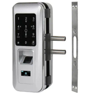 Stainless steel smart door lock Glass Door Lock Office Keyless Electric Fingerprint Lock With Touch Keypad Smart Card Door Lock