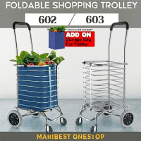 On Sale 4 Wheel Foldable Market Trolley Shopping Aluminum Light Duty Shopping Cart Market Trolley #