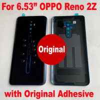 Original Best Rear Housing Door Cover For OPPO Reno 2Z Reno2 Z Back Battery Case Glass Lid Phone Shell with Adhesive Tape+ Flash