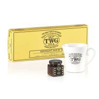 【TWG Tea】午夜時光之茶饗宴禮物組(手工純棉茶包 15包/盒+果醬+馬克杯)