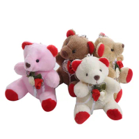 Cute teddy bear plush toy keychain pendant children's doll company event small gift wedding bouquet