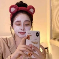 新款蝴蝶結可愛掌門狗髮箍毛絨青蛙卡通髮卡甜美少女洗臉頭箍#99