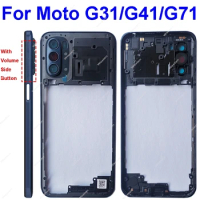Middle Housing For Motorola MOTO G31 G41 G71 XT2167-2 Middle Holder Cover Bezel with Camera Frame Volume Button Parts