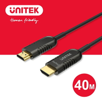 【樂天限定_滿499免運】UNITEK 2.0版 光纖 4K60Hz 高畫質HDMI傳輸線(公對公)40M(Y-C1032BK)