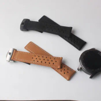Quality 22mm Cow Leather Watchband For TAG HEUER CARRERA Series Men Band Watch Strap Wrist Bracelet Accessories folding buckle