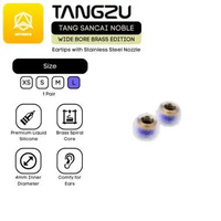 Tangzu Sancai Wide Bore Noble Silicone Brass Eartips For In Ear Monitor Earphone 1 pasang L
