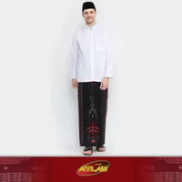 Sarung ATLAS Idaman 555 Kembang Motif BHS SGE 03 Hitam Merah