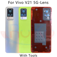 Original For Vivo V21 V2066 V2108 Battery Cover Back Housing Replacement Case For vivo v21 5g Battery Cover With Camera lens