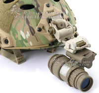 美式PVS18單筒夜視儀模型+Wilcox L4G24戰術頭盔翻斗車支架沙色