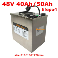waterproof 48V 50Ah Lifepo4 48v 40AH battery BMS for 2000w Scooter bike tricycle boat backup power +5A charger