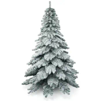6Ft Hinged Unlit Artificial Silver Tinsel Christmas Tree Holiday w/Metal Stand