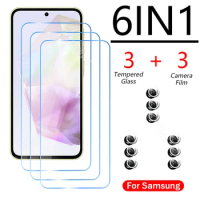 6IN1 Screen Protector For Samsung A54 A34 A14 A53 A33 A23 5G Camera Protective Glass For Samsung S22 A52S A22 A32 5G A72 A52 A32