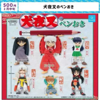 Japanese Genuine Gacha Scale Model Inuyasha Character Pen Holder Sesshoumaru Miroku Sango Decoration Action Figure Toys