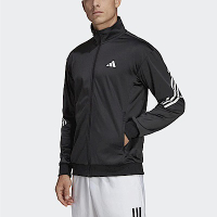 Adidas 3S KNIT JKT [HT7176] 男 立領 外套 亞洲版 運動 網球 訓練 吸濕 排汗 愛迪達 黑