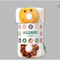 Krispy Kreme Doughnuts Fancy Blanket / Heart Dot 110 x 160 cm. คริสปี้ครีม ผ้าห่ม โดนัท แฟนซี และ อา