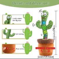Dancing Cactus Speaking Cactus Baby toys Wrought singing Cactus Repeated What you say baby
