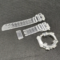 New Ice Transparent DW8200 Watchband Bezel Watch Strap Watch Cover Bracelet Silicone Replacement DW8200 Strap Wholesale 8 Colors