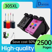 DMYON 305XL Refill Ink Cartridge Replacement for HP305 305 XL DeskJet 2700 2710 2720 2721 2722 2723 4110 4120 Printer Cartridge