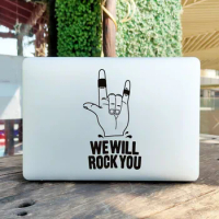 We will Rock You Gesture Laptop Sticker for MacBook Pro 16" Air Retina 11 13 15 Inch Mac Book Skin 14" Acer Notebook Cover Decal