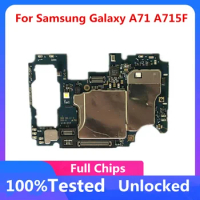 100% Unlocked For Samsung Galaxy A71 A715F Motherboard For Samsung Galaxy A71 1/2SIM Android System 128GB Full Chips