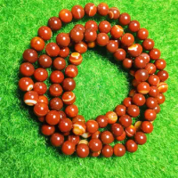 Natural Raw Ore Genuine Warring States Red Agate 108 Multi Circle Hand String Men's and Women's Simple and Versatile Bracelet