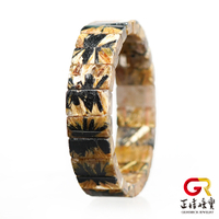 【正佳珠寶】金鈦晶 頂級對花鈦 57g 金鈦晶手排｜日本彈力繩