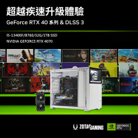 【NVIDIA】I5十核GeForce RTX 4070{聖托里尼}創作者專用主機(i5-13400F/華碩B760/32G/1TB_M.2)