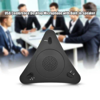 Aibecy USB Desktop Computer Conference Omnidirectional Condenser Microphone Mic Speaker Speakerphone 360° Audio Pickup