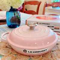 French Pastoral Seafood Enamel Cast Iron Pot Multifunctional Non-stick Cookware For Kitchen Induction Cooker Home Soup Pot 26cm